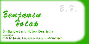 benjamin holop business card