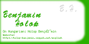 benjamin holop business card